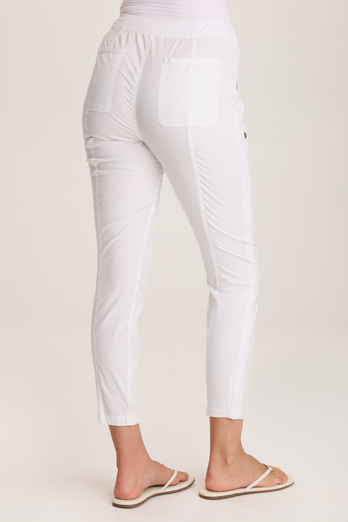 Rohan Poplin Jersey Drawstring Legging White - XCVI