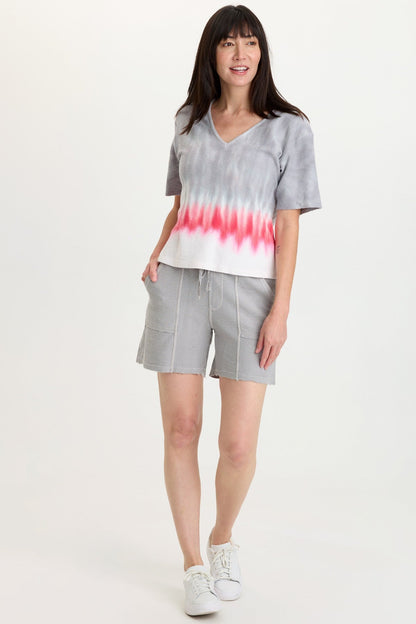Elvio 100% Cotton 4-Pocket Drawstring Waist Short Soft Pebble Pigment - XCVI
