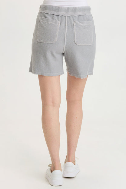 Elvio 100% Cotton 4-Pocket Drawstring Waist Short Soft Pebble Pigment - XCVI