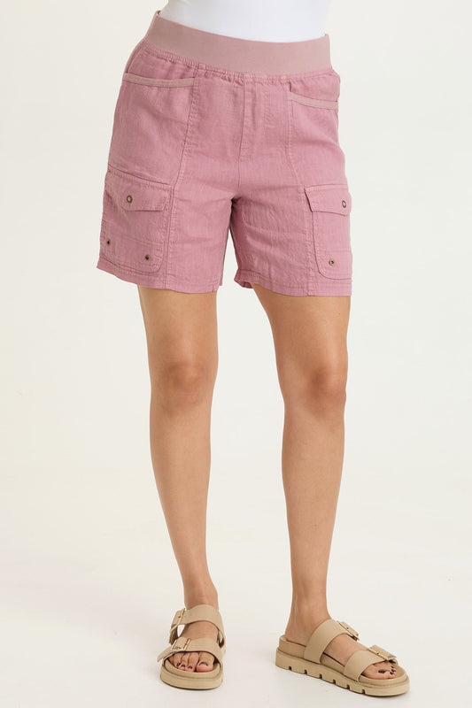 Jayci 100% Linen Cargo Pull-On Short Svelte - XCVI