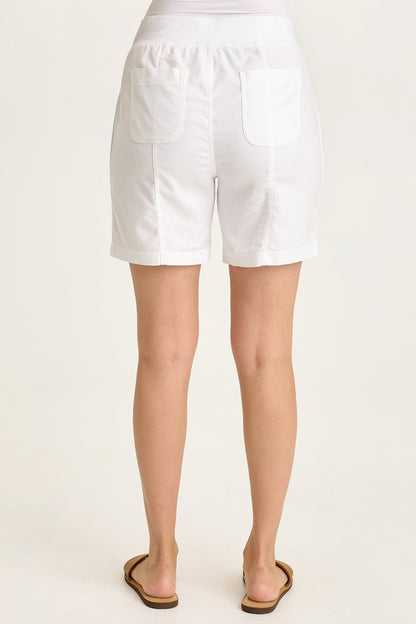Wearables Louisa Twill Pull-On Short White - XCVI