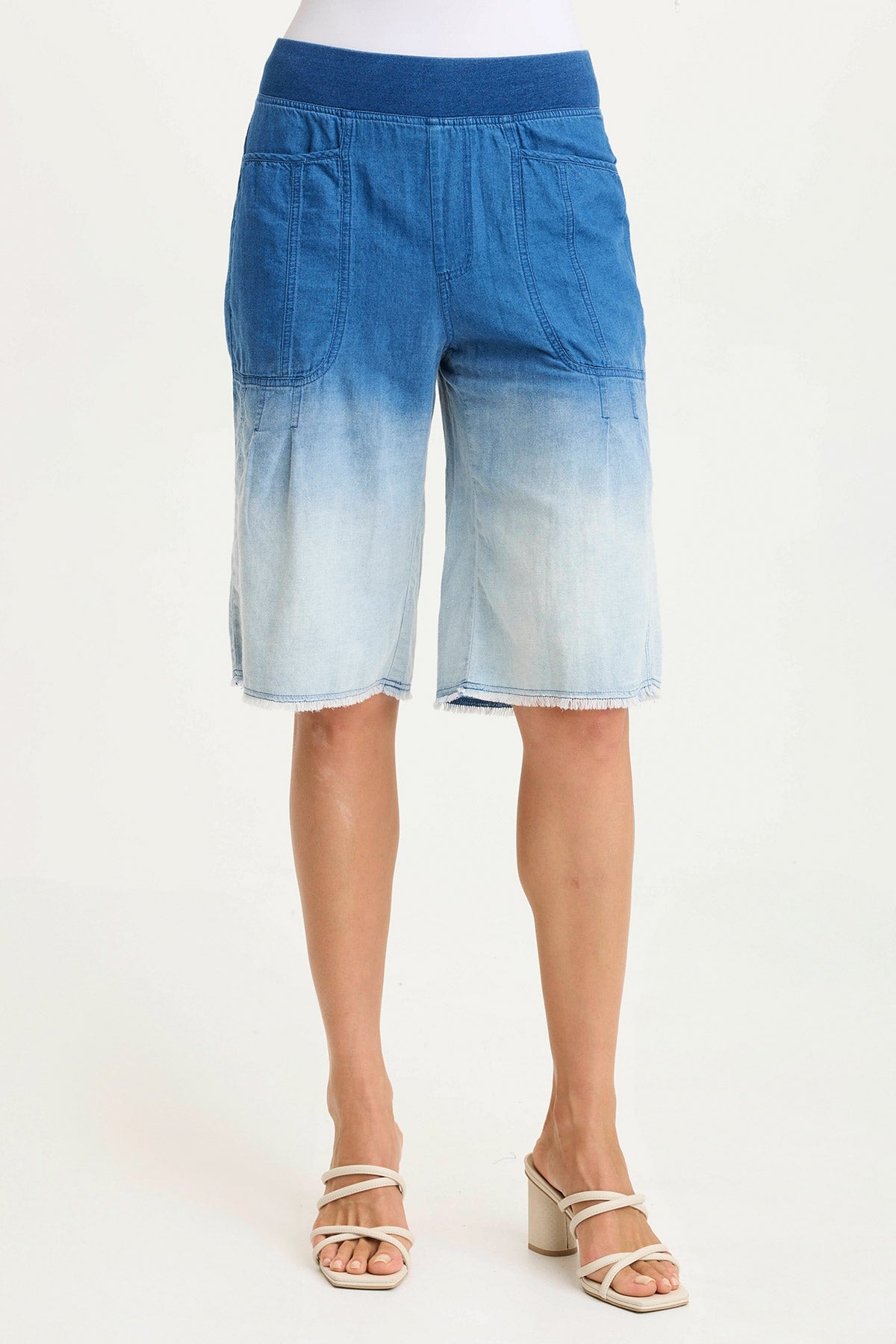 Themia Mock-Denim Classic Comfort Bermuda Short Vacillate Wash - XCVI