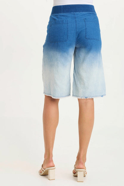 Themia Mock-Denim Classic Comfort Bermuda Short Vacillate Wash - XCVI