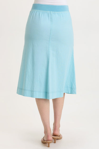 Parvati Cotton Linen Mermaid Flare Midi Skirt Mermaid Tail Pigment - XCVI