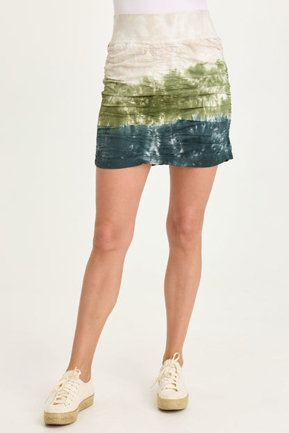 Wearables Trace Ruched Pull-On Stretch Mini Skirt  - XCVI