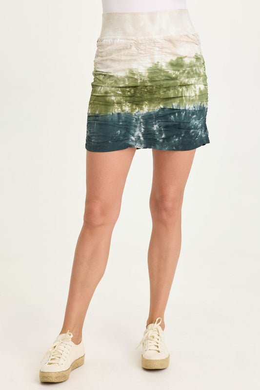 Wearables Trace Ruched Pull-On Stretch Mini Skirt  - XCVI