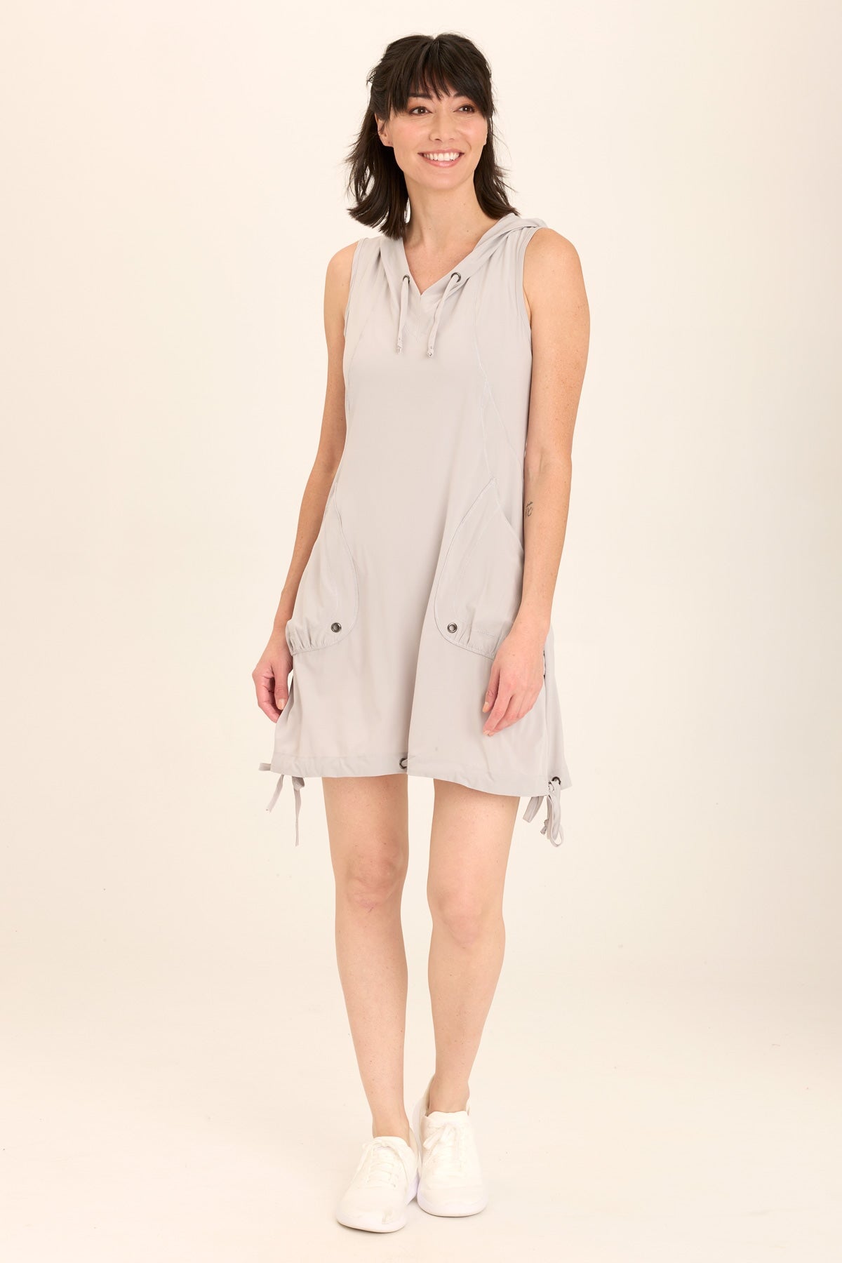 Sumi Active Whisper Stretch Hooded Cargo Mini Dress Arctic - XCVI