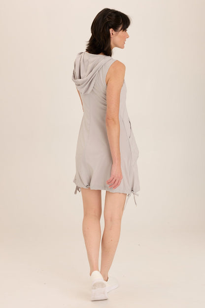 Sumi Active Whisper Stretch Hooded Cargo Mini Dress Arctic - XCVI