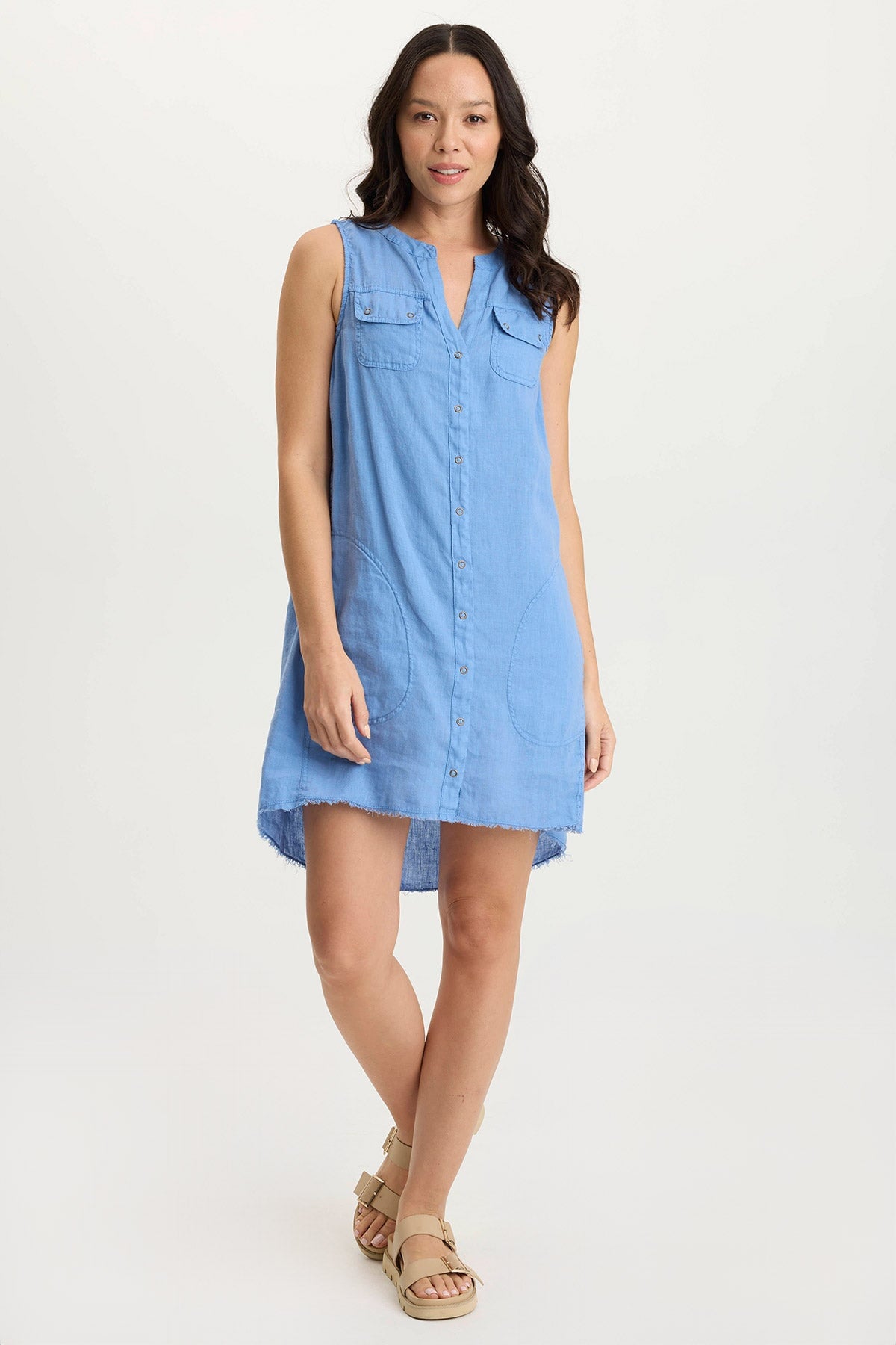 Catava Linen/Jersey Summer Tank Dress Shasta Lake - XCVI