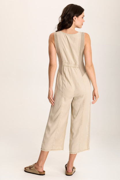 Linette Jumpsuit – V-Neck with Wide Legs and Pockets Tanglewood Pigment - XCVI
