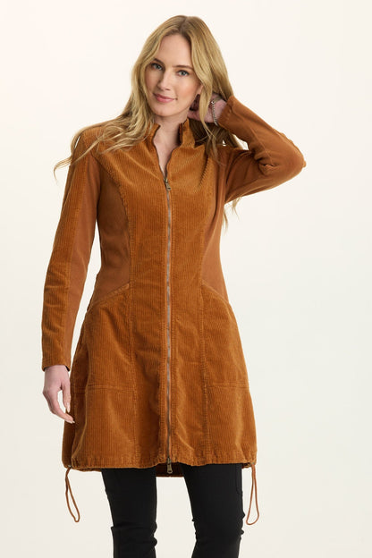 Wearables Uzma Corduroy Cinchable Jacket-Dress Maple Glaze Pigment - XCVI