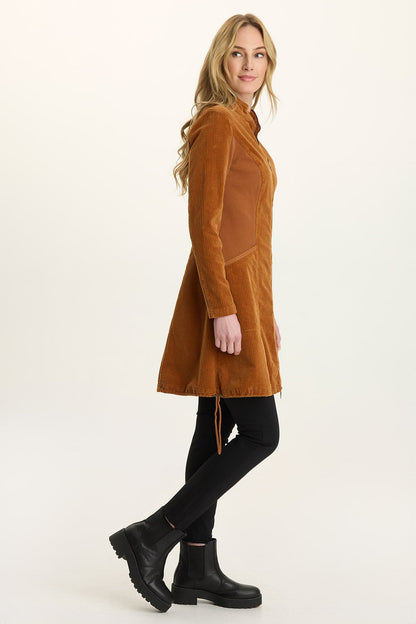 Wearables Uzma Corduroy Cinchable Jacket-Dress Maple Glaze Pigment - XCVI