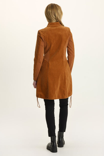 Wearables Uzma Corduroy Cinchable Jacket-Dress Maple Glaze Pigment - XCVI