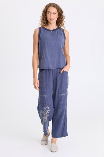 Katrine Soft Twill Elevated Tank Bluestone - XCVI