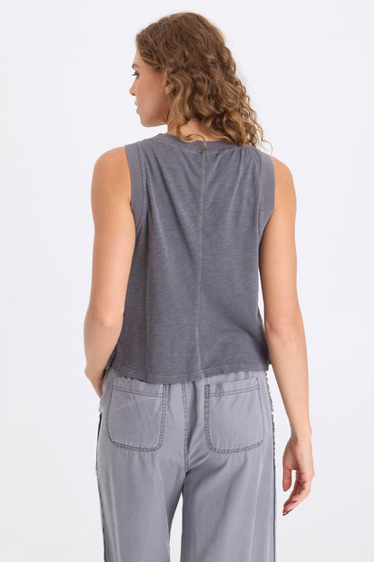 Seedling Katrine Embroidered Soft Twill Tank Nebulous Pigment - XCVI