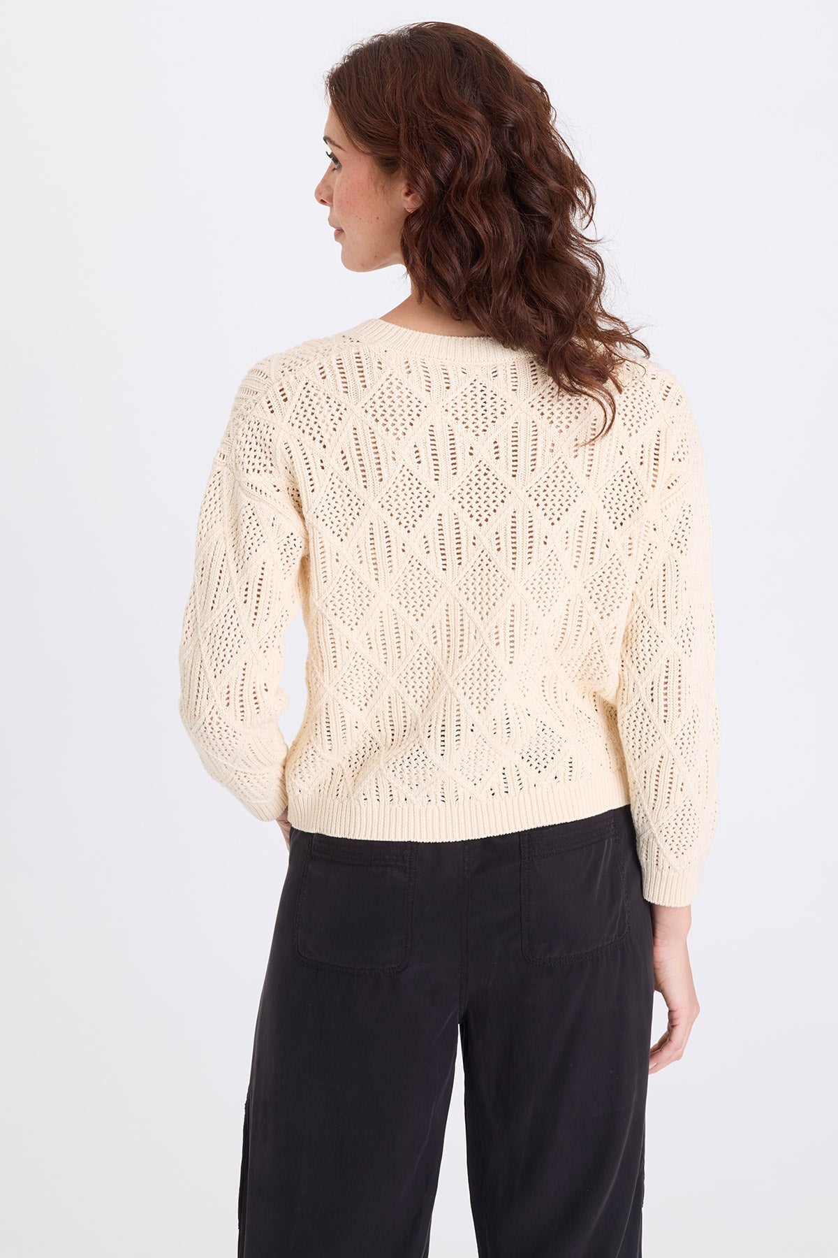 Agrippa Cotton Open Knit Pullover Toasted Almond - XCVI