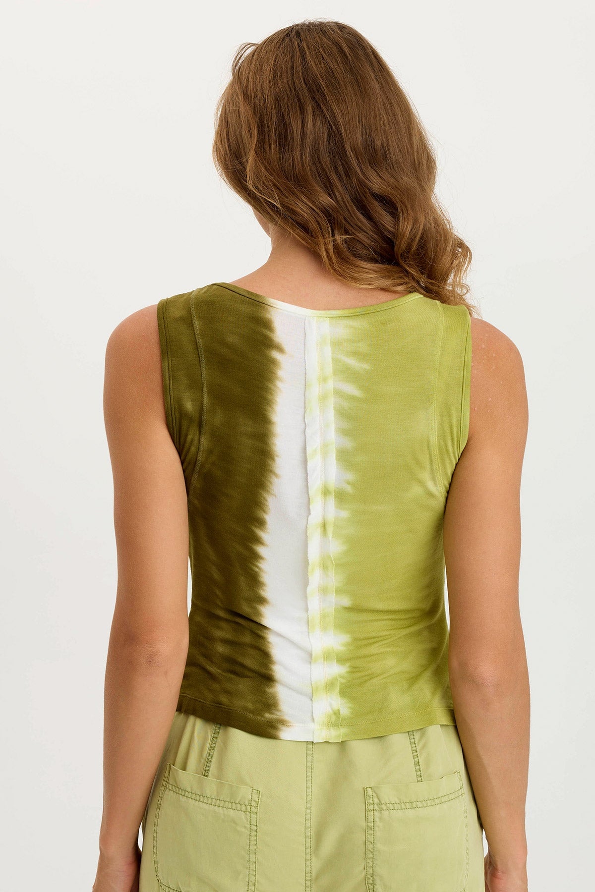 Bano Soft Jersey Ruched Detail Tank Aerial Wash Vinyard - XCVI