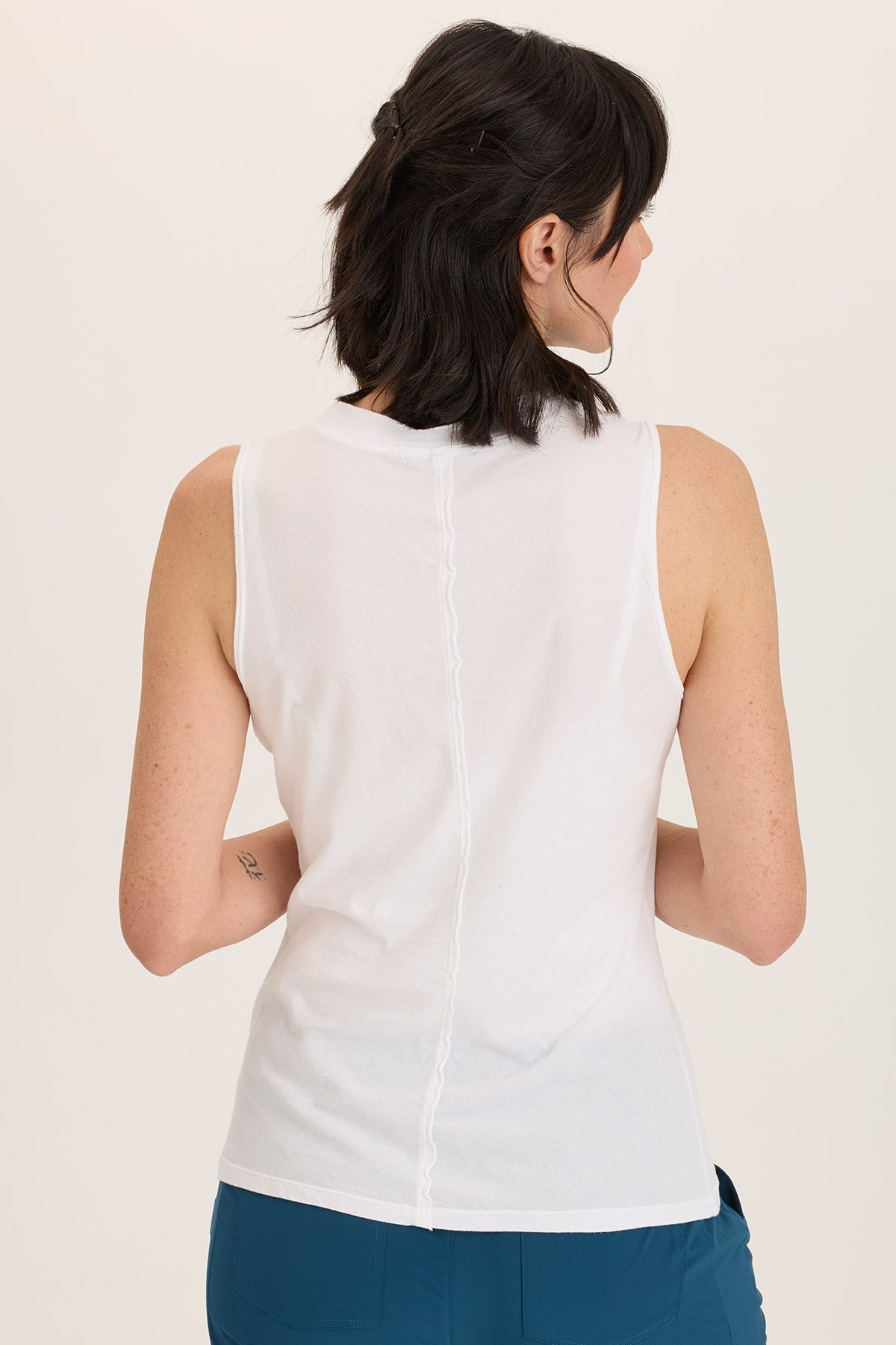 Wearables Lunell Stretch Jersey Boat Neck Tank Top White - XCVI