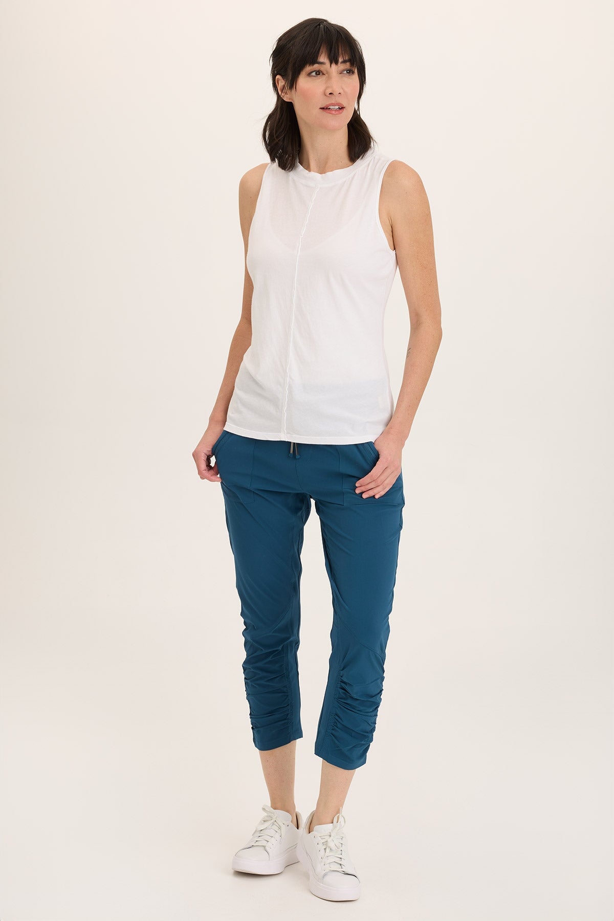 Wearables Lunell Stretch Jersey Boat Neck Tank Top White - XCVI