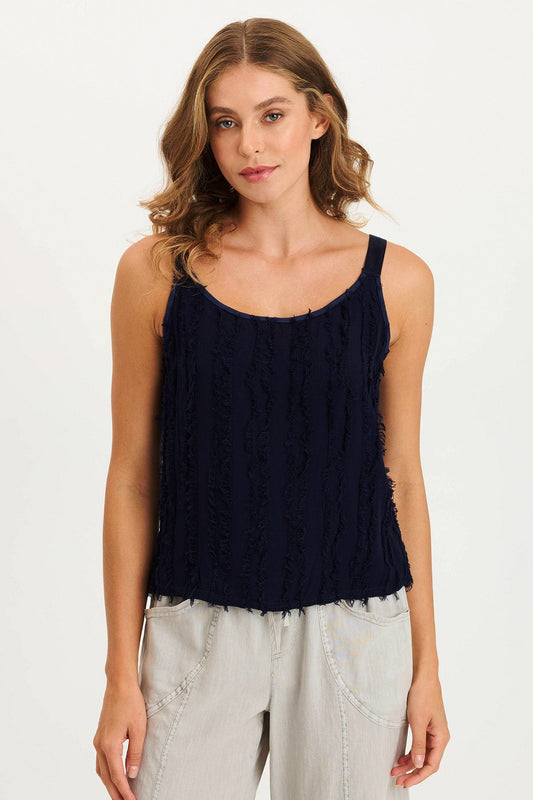 Haddon A-Line Breezy Stripe Tank Adrift Pigment - XCVI