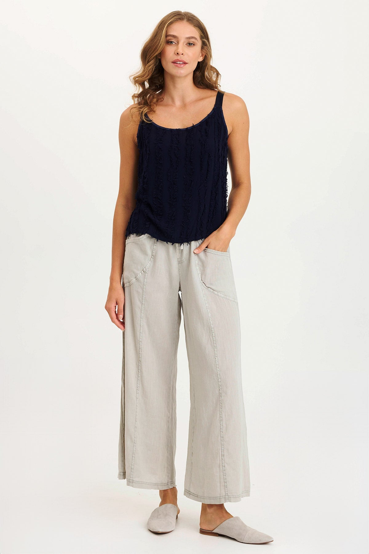 Haddon A-Line Breezy Stripe Tank Adrift Pigment - XCVI