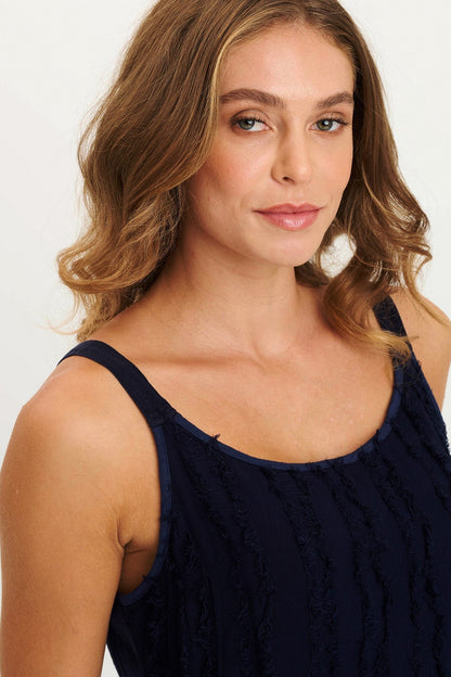 Haddon A-Line Breezy Stripe Tank Adrift Pigment - XCVI