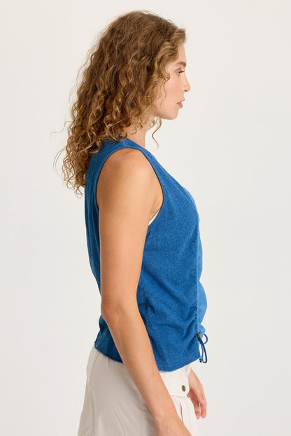 Cobie Indigo Twill Cord-Cinch Tank Etiolate Wash - XCVI