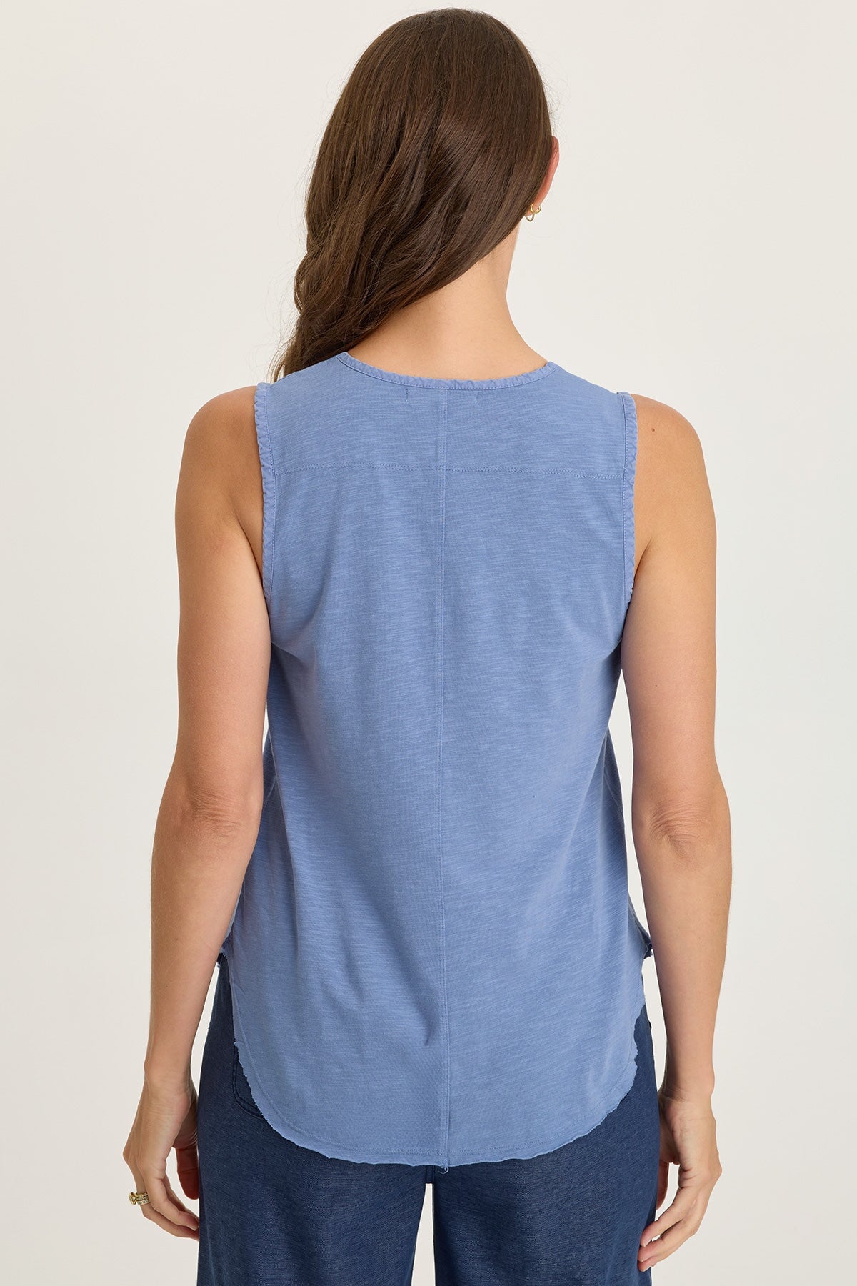 Wearables Nila Twill-Front Jersey-Back V-Neck Tank Shasta Lake - XCVI