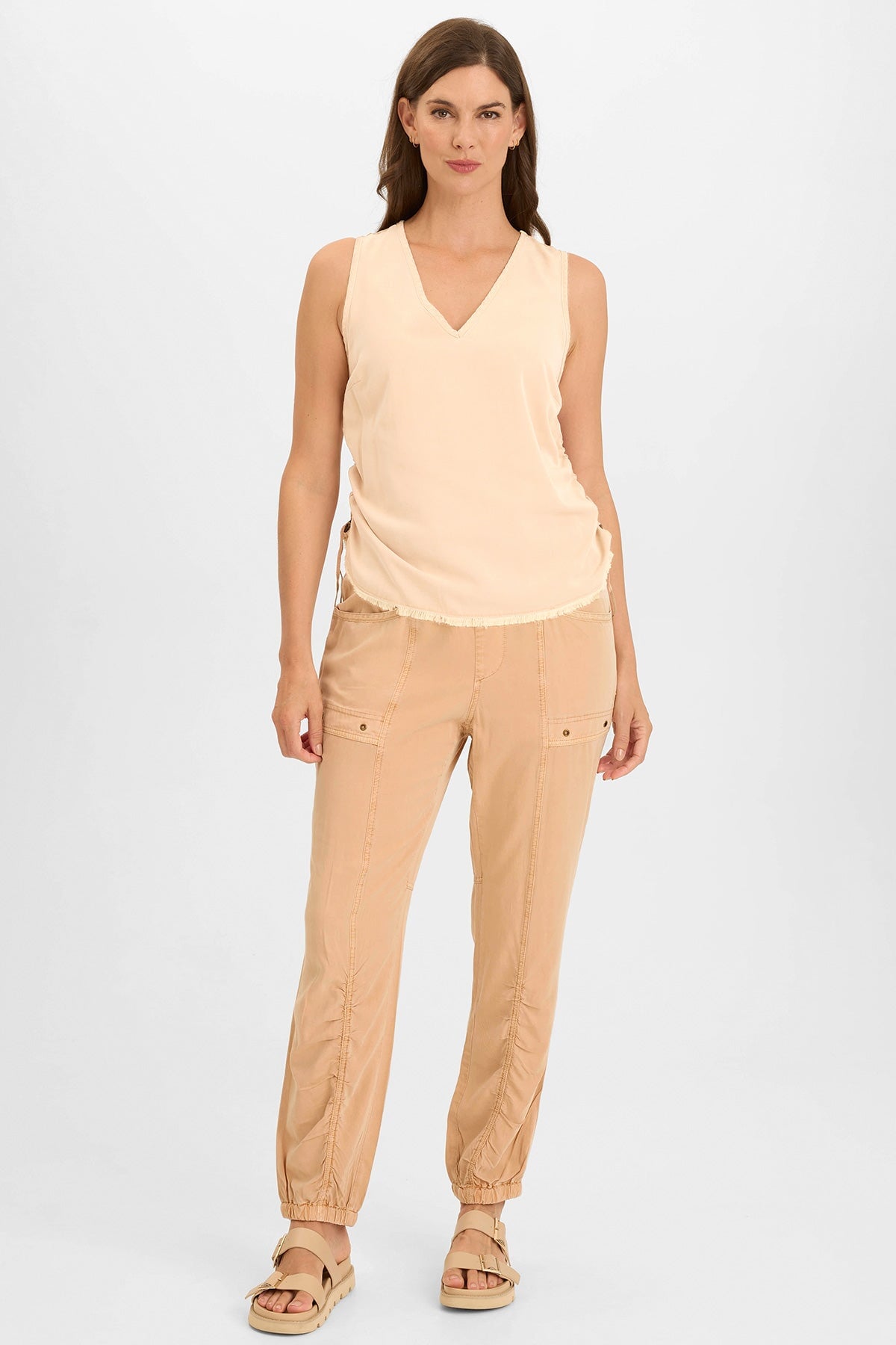 Wearables Ilieana Cinched Twill Tank Antique Scroll - XCVI