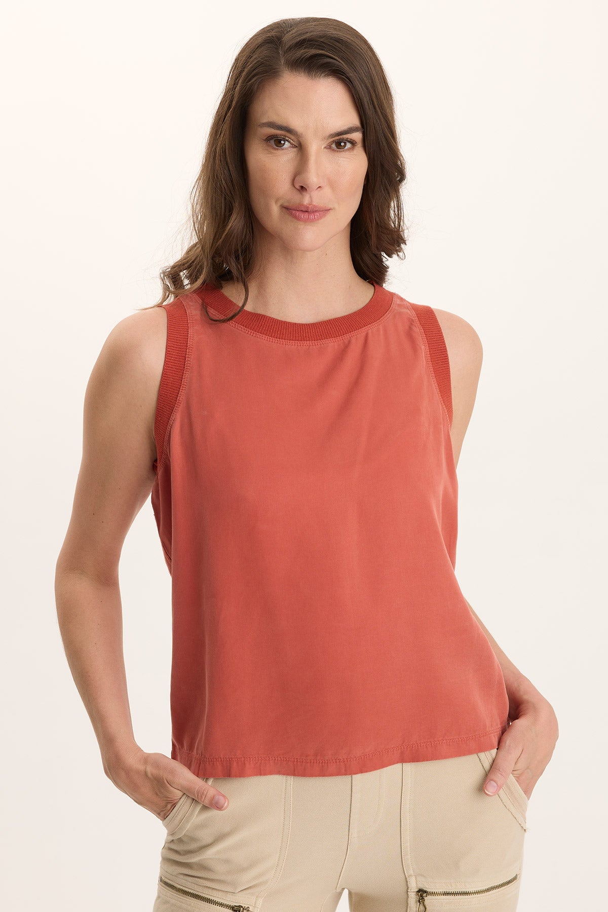 Katrine Soft Twill Elevated Tank Papaver - XCVI