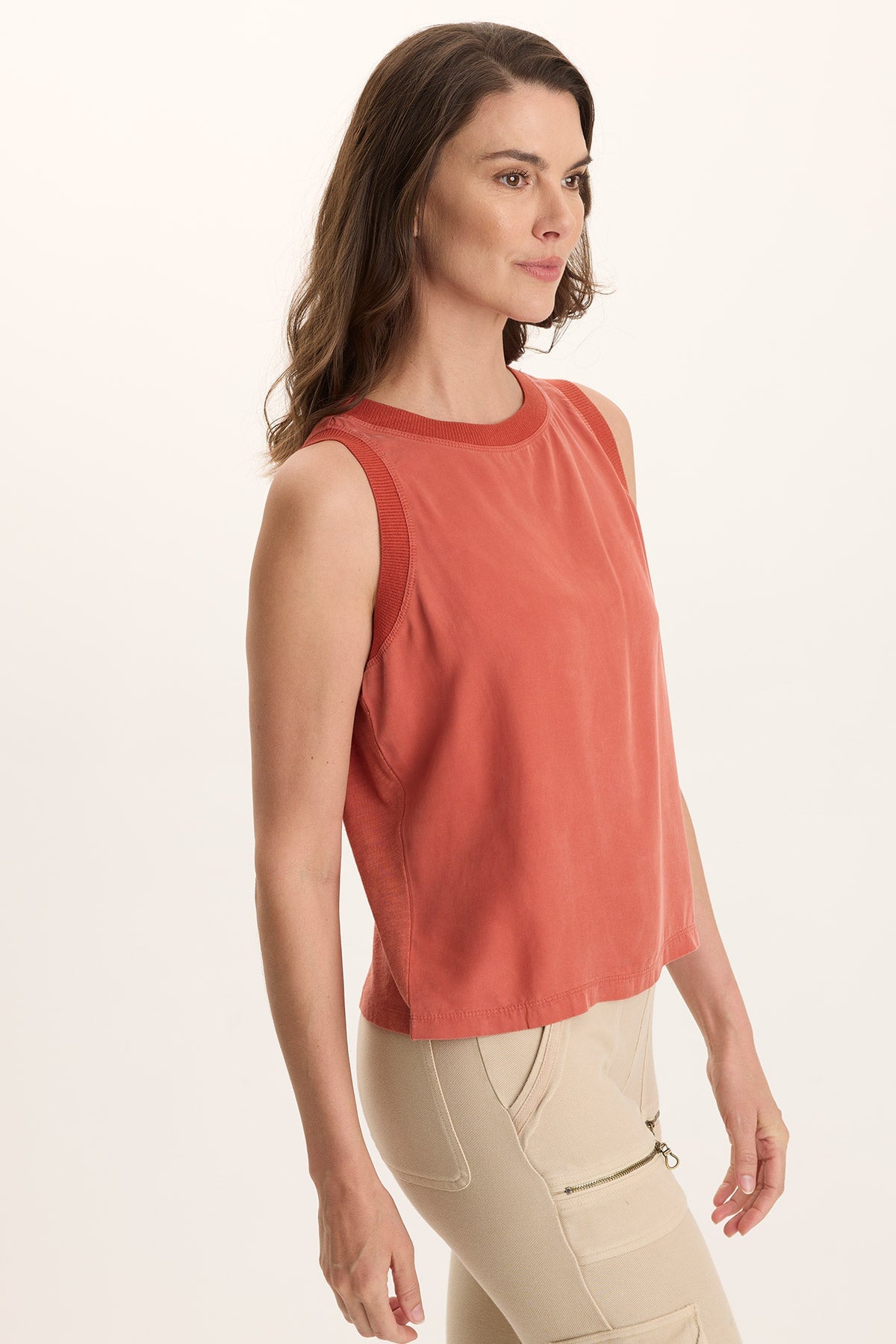 Katrine Soft Twill Elevated Tank Papaver - XCVI