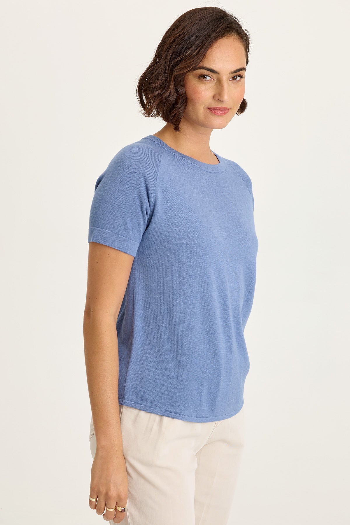 Wearables Chilton Cotton Rayon Knit Raglan Crew Neck Short Sleeve Tee Shasta Lake - XCVI
