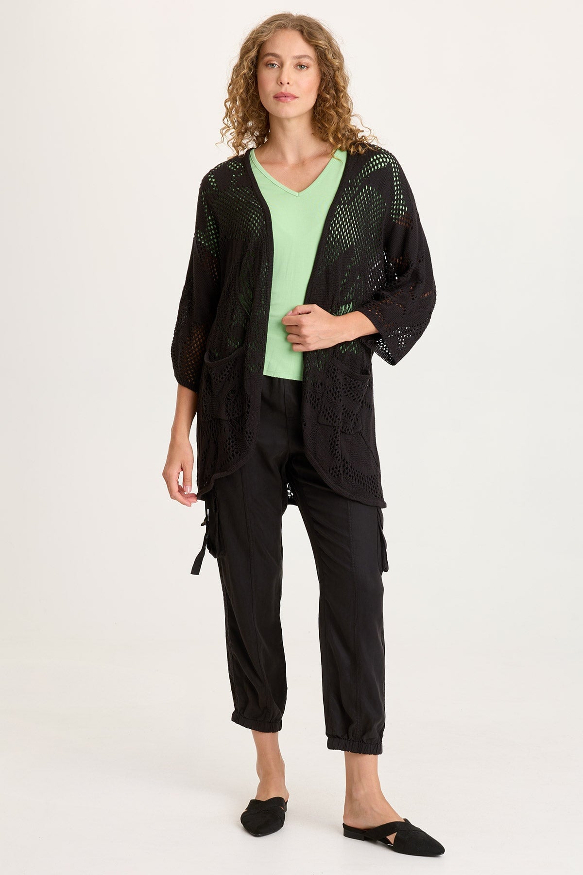 Sandro Jersey Lace-Up Detail V-Neck Short Sleeve Top Early Spring - XCVI