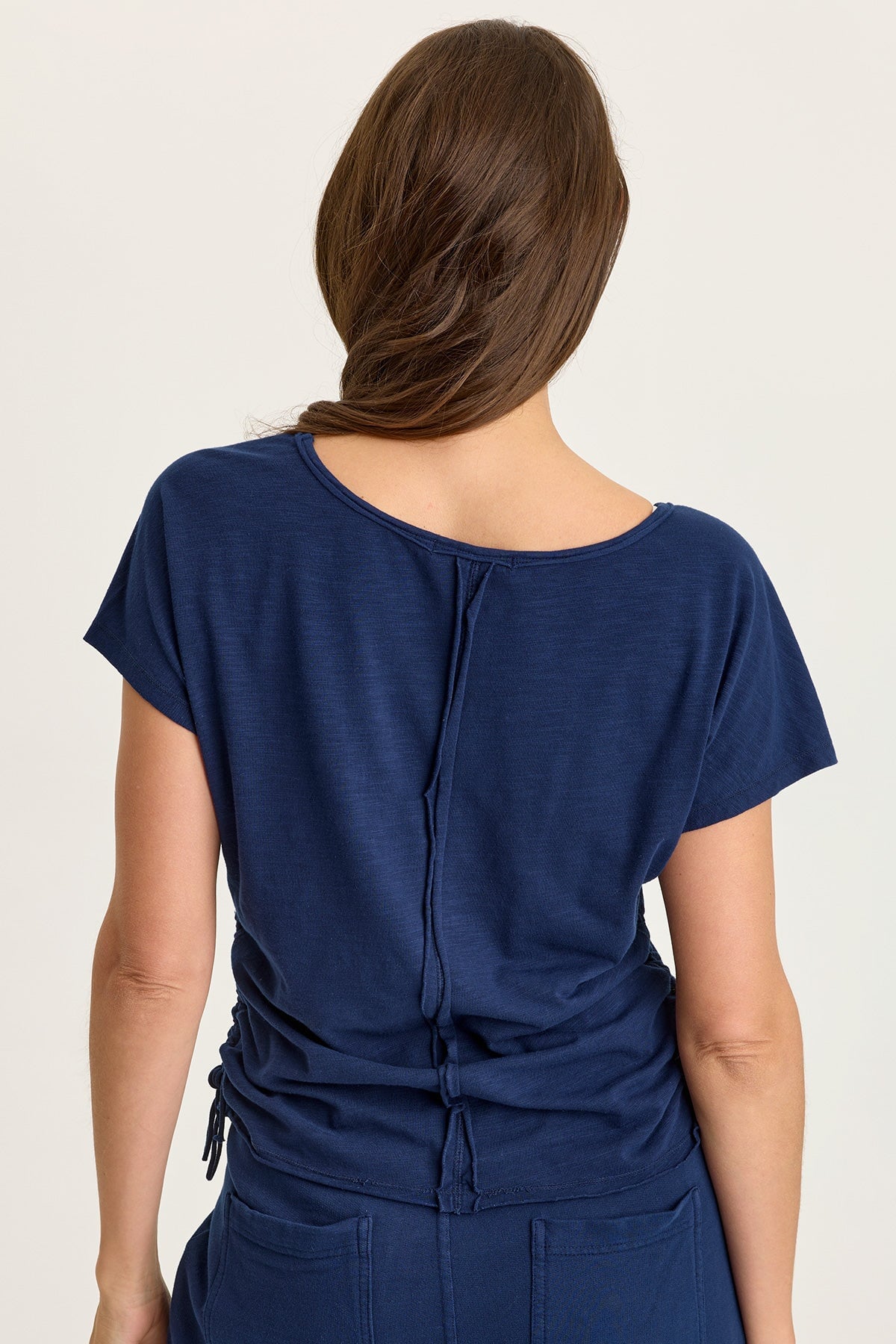 Wearables Diggory Jersey Cinchable V-Neck Dolman Short Sleeve Tee Airdale Pigment - XCVI