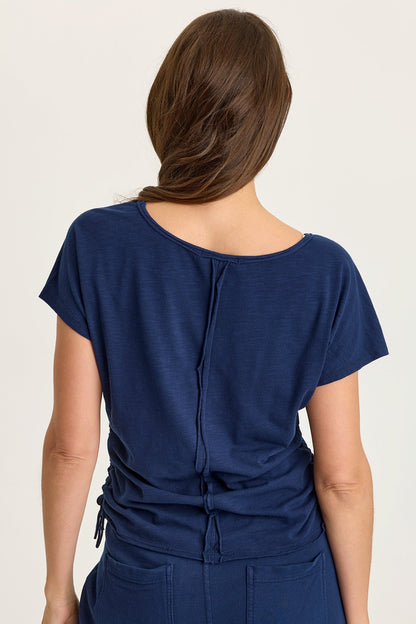 Wearables Diggory Jersey Cinchable V-Neck Dolman Short Sleeve Tee Airdale Pigment - XCVI