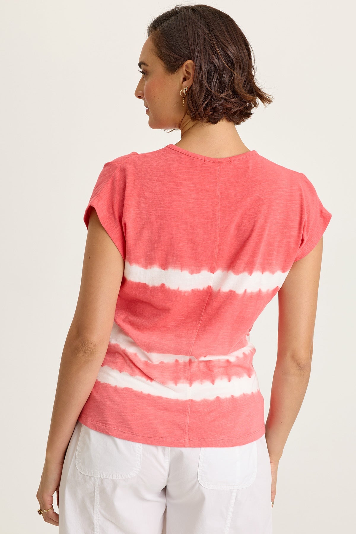 Wearables Arwen Slub Jersey Mock Neck Tee Caravel Wash Guava - XCVI