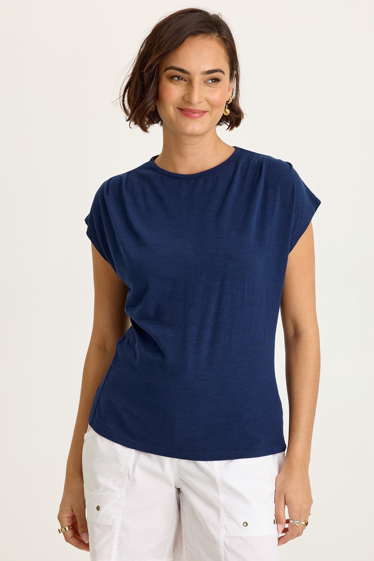 Wearables Arwen Slub Jersey Mock Neck Tee Airdale Pigment - XCVI