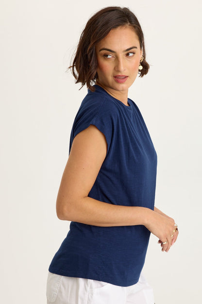 Wearables Arwen Slub Jersey Mock Neck Tee Airdale Pigment - XCVI