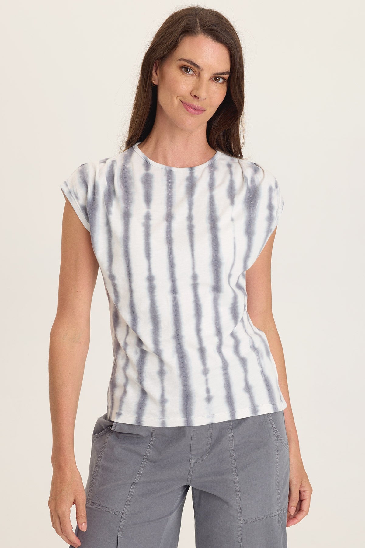 Wearables Arwen Slub Jersey Mock Neck Tee Pelagic Wash Mist - XCVI