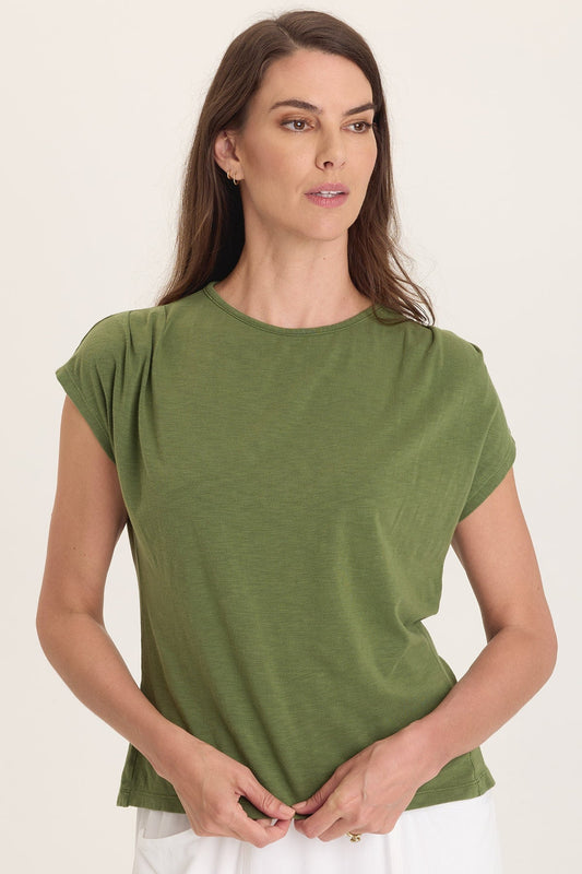 Wearables Arwen Slub Jersey Mock Neck Tee Apollo Pigment - XCVI