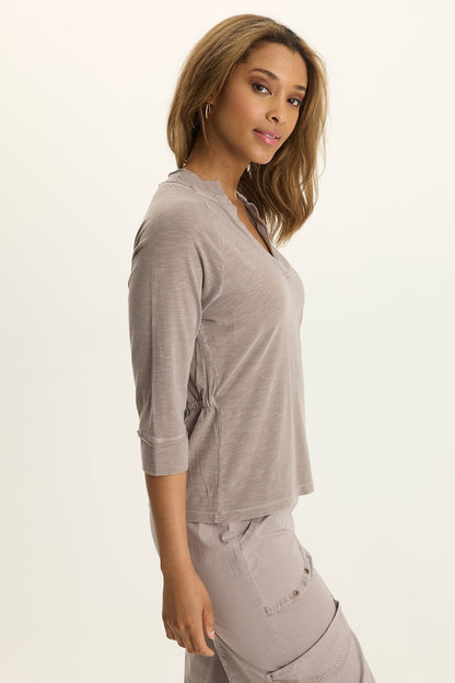 Wearables Angelo Stretch Jersey V-Neck Foxglove Pigment - XCVI