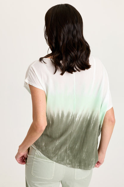 Helmi Asymmetrical Hem and Sleeve Crepe Top Paradox Wash Deft - XCVI