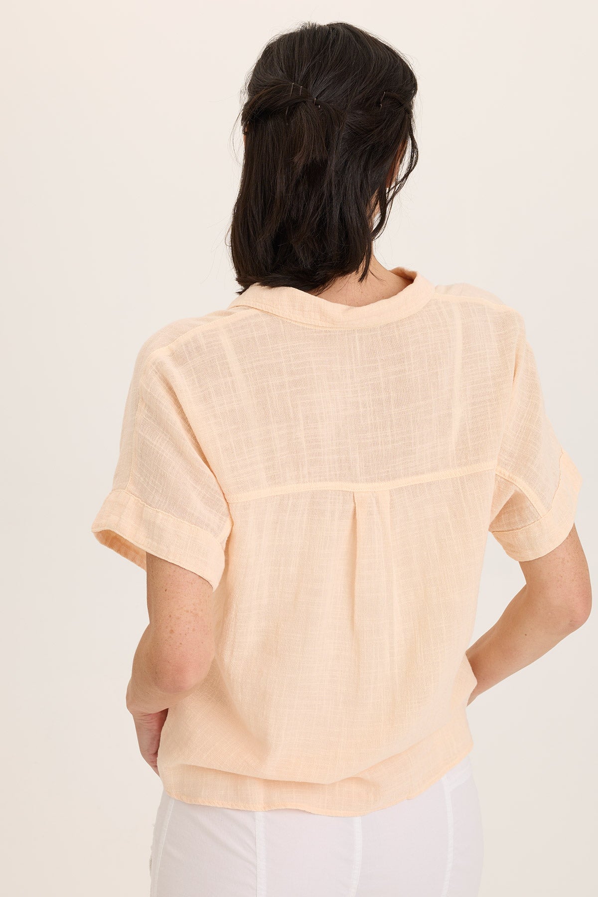 Wearables Teagan Gauze Button-Up Tie Top Antique Scroll - XCVI