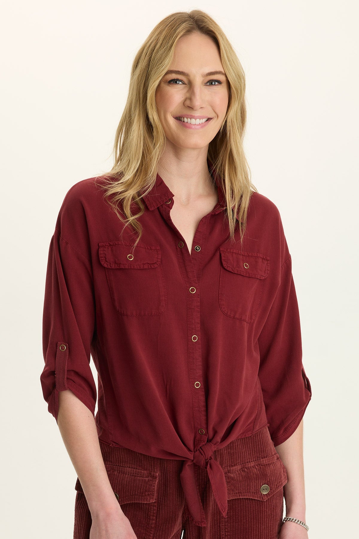 Wearables Tyrell Tie-Front Button-Up Salem's Door - XCVI