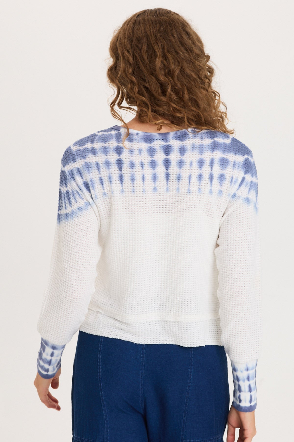 Long Ribbed Buttoned Cuffs Thermal Long Sleeve Kelsoe Crew Neck Anomalous Wash Anchor - XCVI