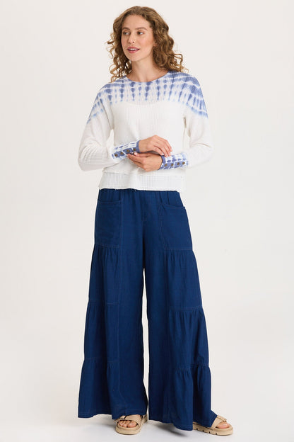 Long Ribbed Buttoned Cuffs Thermal Long Sleeve Kelsoe Crew Neck Anomalous Wash Anchor - XCVI