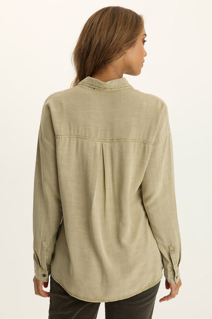 Wearables Dusten Relaxed-Fit Button-Up Distress Wash Alamosa - XCVI