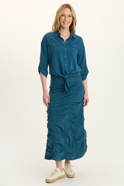 Wearables Tyrell Tie-Front Button-Up Abyss Pigment - XCVI