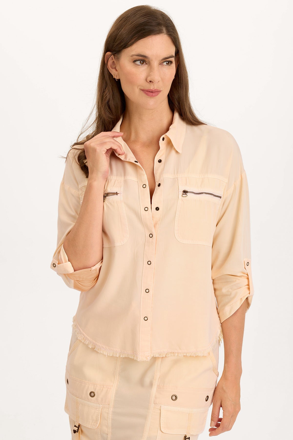 Wearables Knapp Twill Utility Button-up Antique Scroll - XCVI