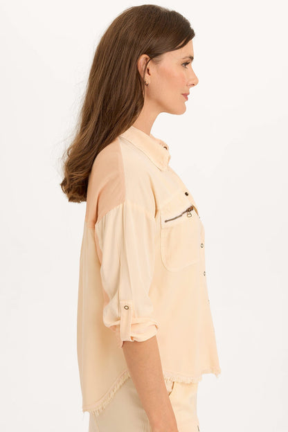 Wearables Knapp Twill Utility Button-up Antique Scroll - XCVI